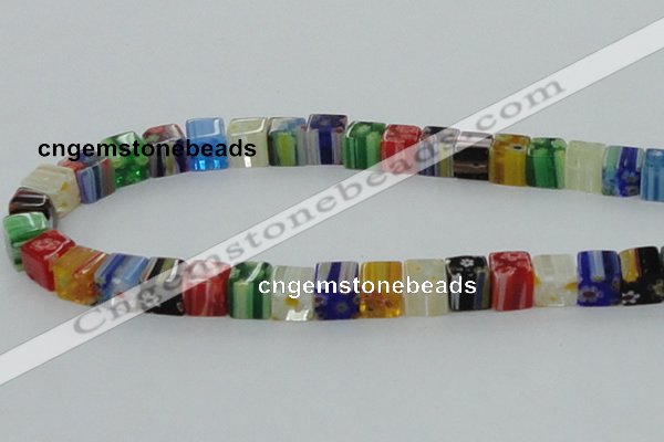 CLG567 16 inches 8*8mm cube lampwork glass beads wholesale