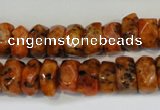 CLJ246 15.5 inches 6*11mm faceted nuggets dyed sesame jasper beads