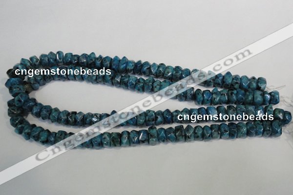 CLJ250 15.5 inches 6*11mm faceted nuggets dyed sesame jasper beads