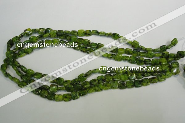 CLJ251 15.5 inches 8*8mm square dyed sesame jasper beads wholesale