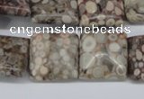 CMB21 15.5 inches 18*18mm square natural medical stone beads