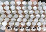 CME451 15 inches 8mm faceted bicone Angola clear quartz beads