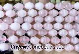 CME601 15 inches 10*11mm bicone rose quartz beads wholesale