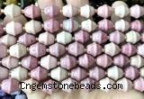 CME605 15 inches 10*11mm bicone pink wooden jasper beads