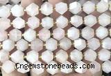 CME801 15 inches 8*10mm faceted bicone rose quartz beads