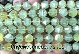 CME807 15 inches 8*10mm faceted bicone green rutilated quartz beads