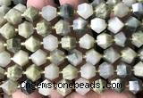 CME808 15 inches 8*10mm faceted bicone seaweed quartz beads