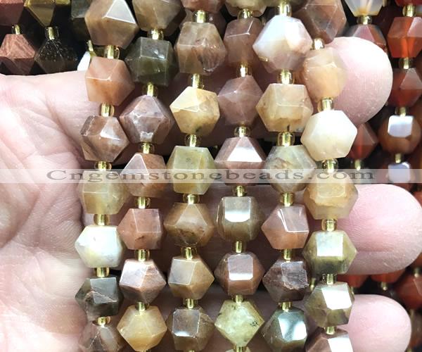 CME812 15 inches 8*10mm faceted bicone red rutilated quartz beads