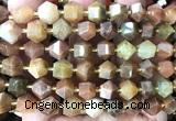 CME812 15 inches 8*10mm faceted bicone red rutilated quartz beads