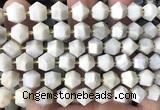 CME820 15 inches 8*10mm faceted bicone white crazy lace agate beads