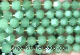 CME840 15 inches 8*10mm faceted bicone green aventurine jade beads