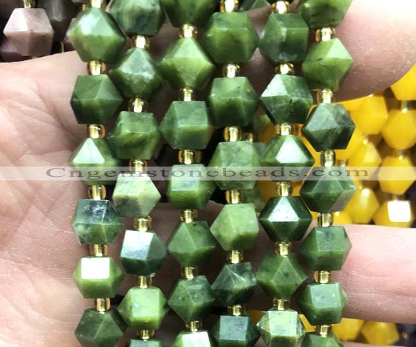 CME842 15 inches 8*10mm faceted bicone China jade beads