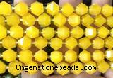 CME844 15 inches 8*10mm faceted bicone yellow candy jade beads