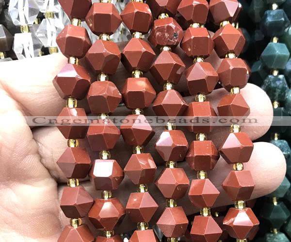 CME852 15 inches 8*10mm faceted bicone red jasper beads