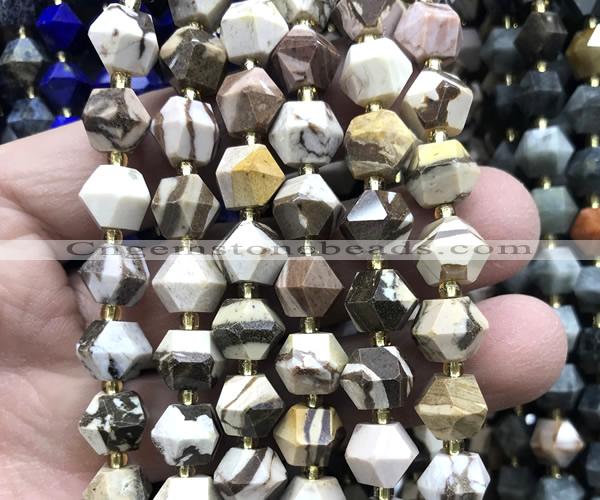 CME855 15 inches 8*10mm faceted bicone Australian zebra jasper beads