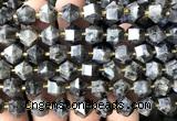 CME878 15 inches 8*10mm faceted bicone black labradorite beads