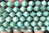 CME882 15 inches 8*10mm faceted bicone amazonite gemstone beads