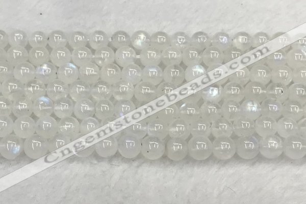 CMS1907 15.5 inches 8mm round white moonstone gemstone beads