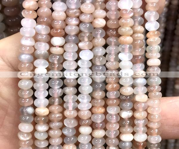 CMS2341 15 inches 3*5mm rondelle rainbow moonstone beads wholesale