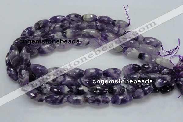 CNA53 15.5 inches 12*22mm faceted rice grade AB natural amethyst beads