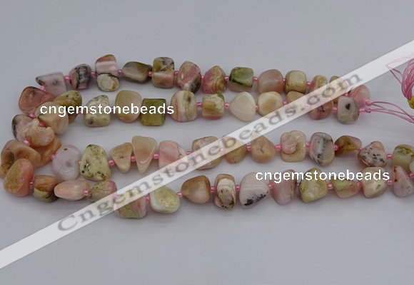 CNG5294 15.5 inches 8*12mm - 15*20mm nuggets pink opal gemstone beads