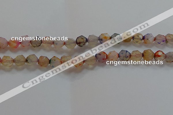 CNG6502 15.5 inches 10mm faceted nuggets agate beads wholesale