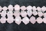 CNG8672 12*20mm - 20*33mm faceted nuggets rose quartz beads