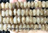 CNG9204 7*11mm - 8*12mm faceted nuggets golden strawberry quartz beads