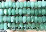 CNG9214 7*11mm - 8*12mm faceted nuggets green aventurine jade beads