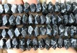 CNG9217 15 inches 7*11mm - 8*12mm faceted nuggets black labradorite beads