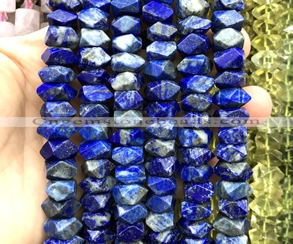 CNG9220 15 inches 7*11mm - 8*12mm faceted nuggets lapis lazuli beads