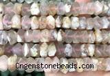 CNG9222 15 inches 7*11mm - 8*12mm faceted nuggets sakura agate beads