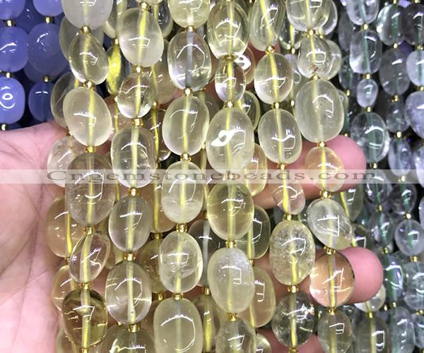 CNG9307 15 inches 10*14mm - 13*18mm nuggets lemon quartz beads