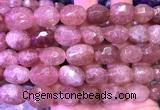 CNG9358 15 inches 12*16mm - 15*20mm faceted nuggets strawberry quartz beads