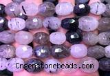 CNG9360 15 inches 12*16mm - 15*20mm faceted nuggets black rutilated quartz beads