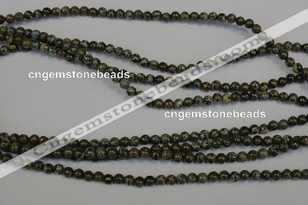 CNS500 15.5 inches 4mm round natural serpentine jasper beads