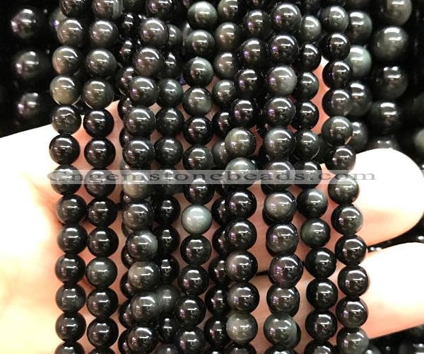 COB861 15 inches 6mm round rainbow obsidian beads wholesale