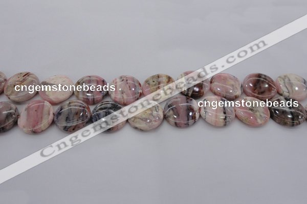 COP1261 15.5 inches 12mm flat round natural pink opal gemstone beads