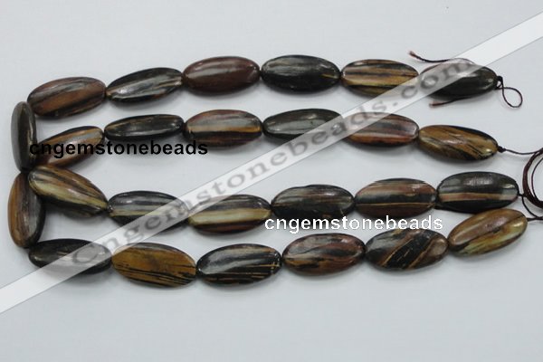 COP234 15.5 inches 15*30mm oval natural brown opal gemstone beads