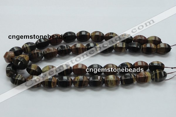 COP240 15.5 inches 13*18mm faceted rice natural brown opal gemstone beads