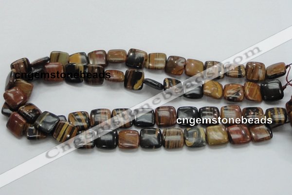 COP244 15.5 inches 14*14mm square natural brown opal gemstone beads