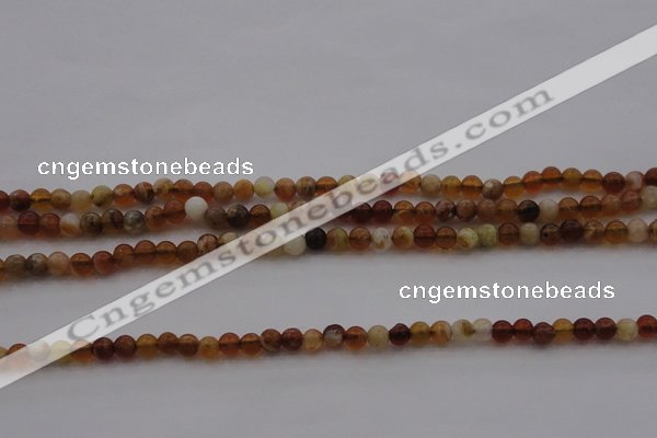 COP508 15.5 inches 4mm round natural red opal gemstone beads