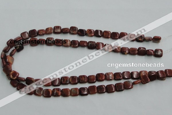 COP525 15.5 inches 10*10mm square red opal gemstone beads wholesale