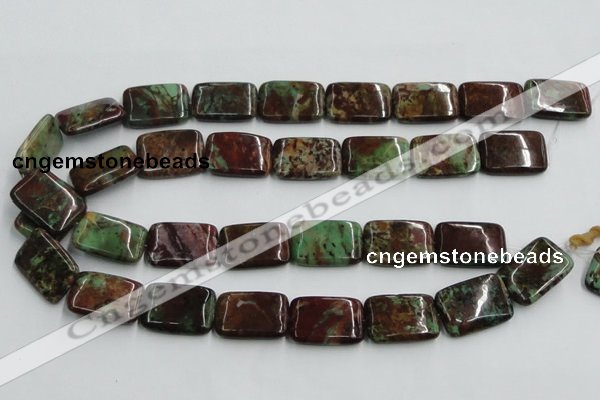 COP611 15.5 inches 18*25mm rectangle green opal gemstone beads