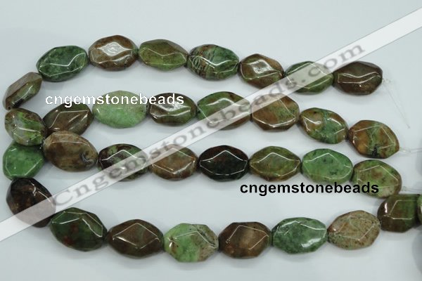 COP692 15.5 inches 18*25mm octagonal green opal gemstone beads