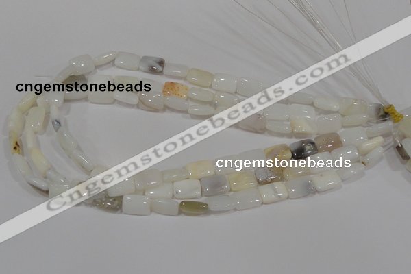 COP912 15.5 inches 10*14mm rectangle natural white opal gemstone beads