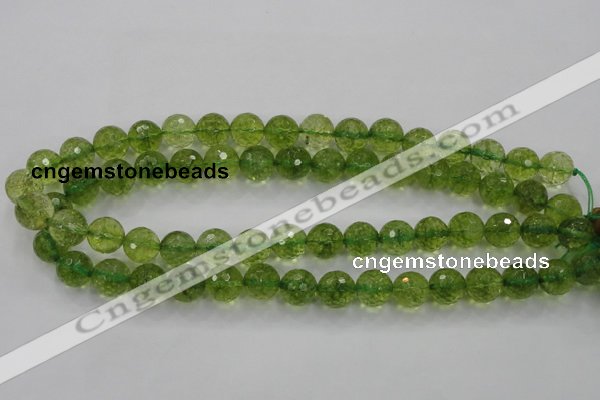 COQ12 16 inches 8mm faceted round dyed olive quartz beads wholesale