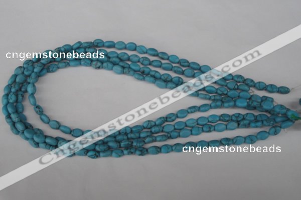 COV06 15.5 inches 6*8mm oval synthetic turquoise beads wholesale