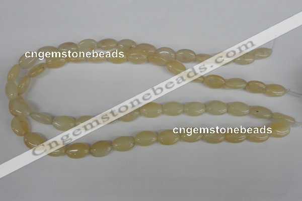 COV68 15.5 inches 10*14mm oval yellow jade beads wholesale