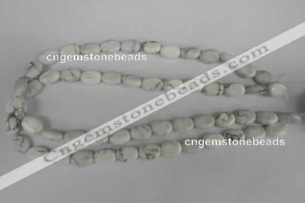 COV86 15.5 inches 10*14mm oval white howlite turquoise beads wholesale